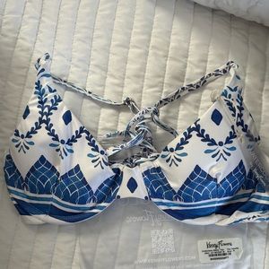 Kenny Flowers The España Blue Underwire Bikini Top Women's Size M New with tags